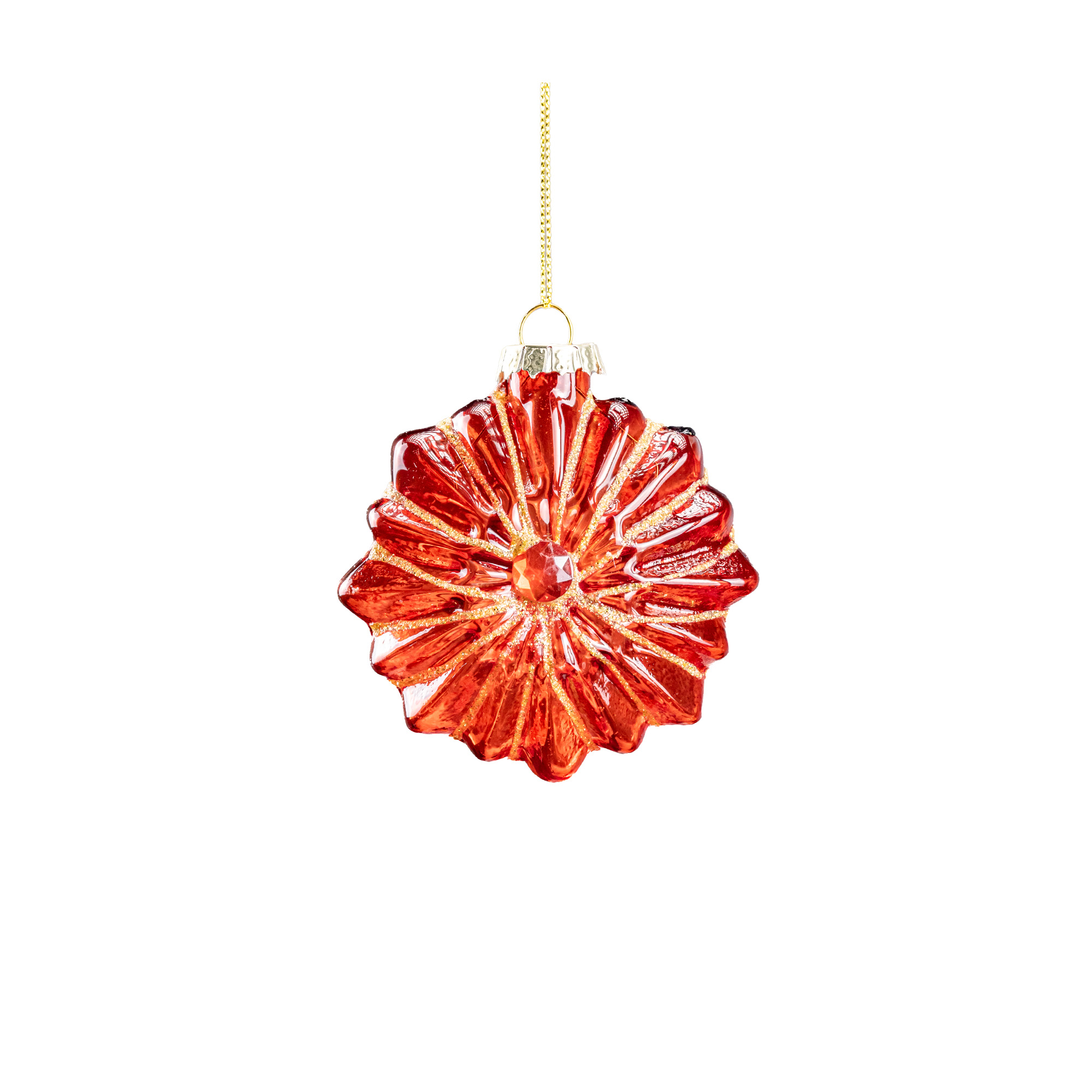 Glass christmas Flower, Red